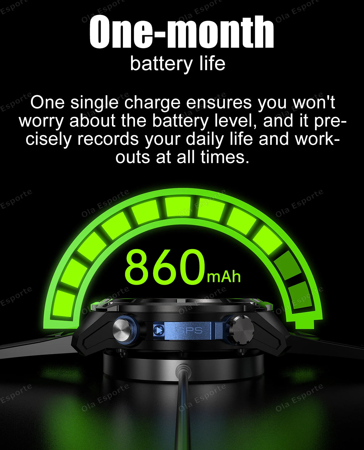 GPS Smartwatch for Men, 1.43" AMOLED, 3ATM Waterproof, 4GB Offline Map