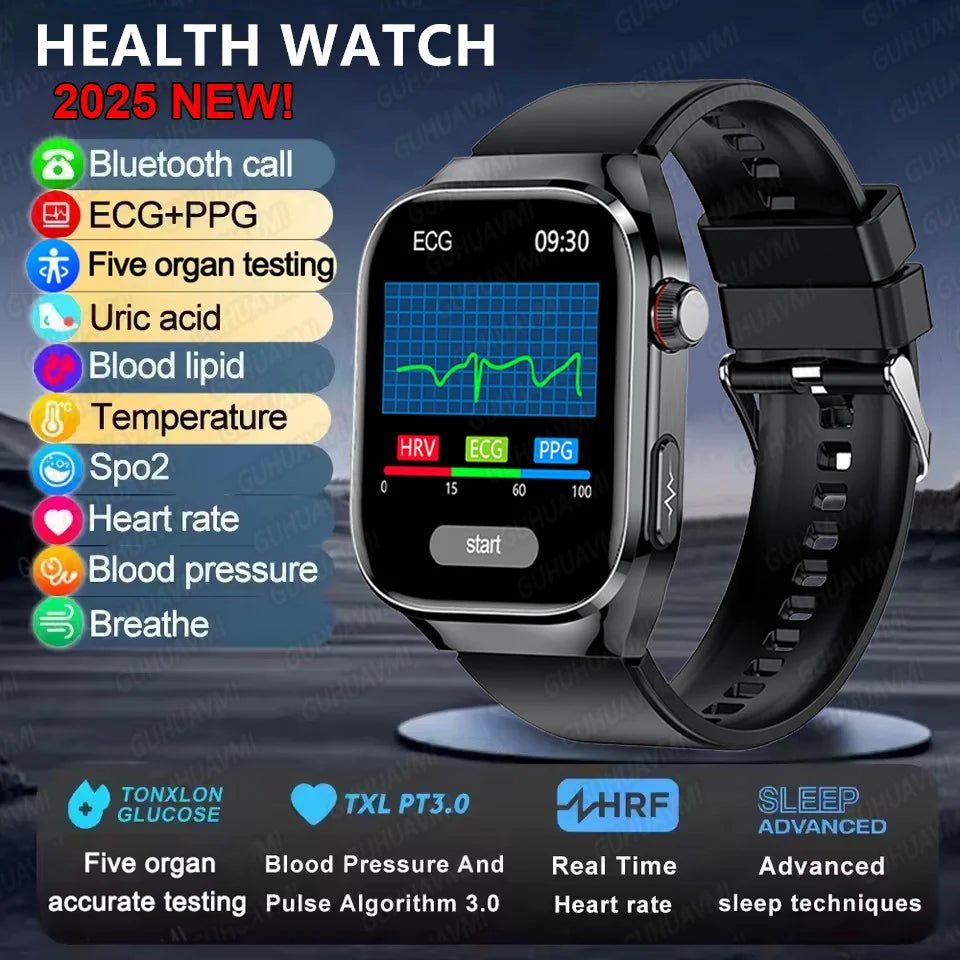 2025 Micro Health Smartwatch for Men, Body & Organ Monitor, Bluetooth Call