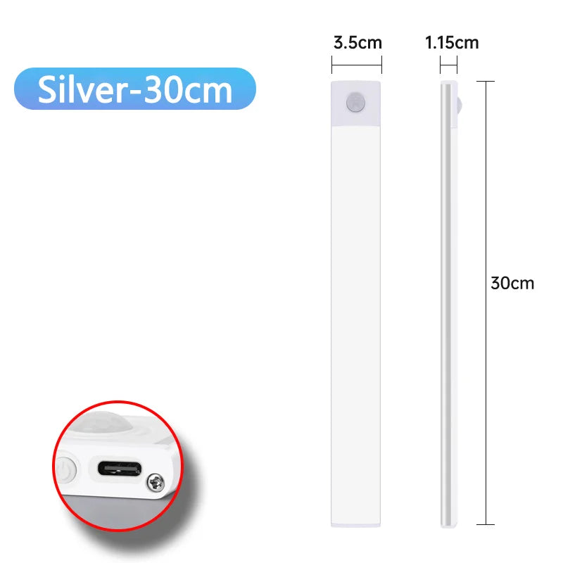 Motion Sensor LED Night Light, USB Rechargeable, Wireless Cabinet Lamp