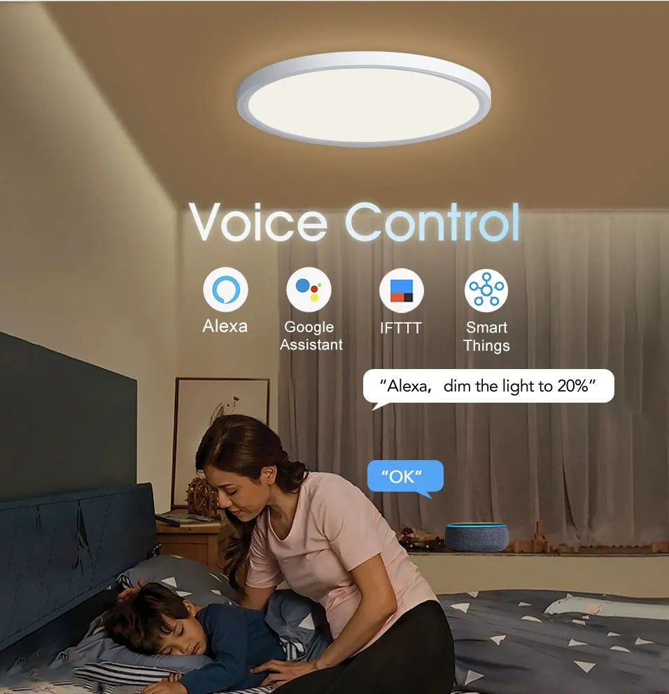 BENEWTON Tuya Smart Ceiling Lamp, RGB LED, APP & Voice Control