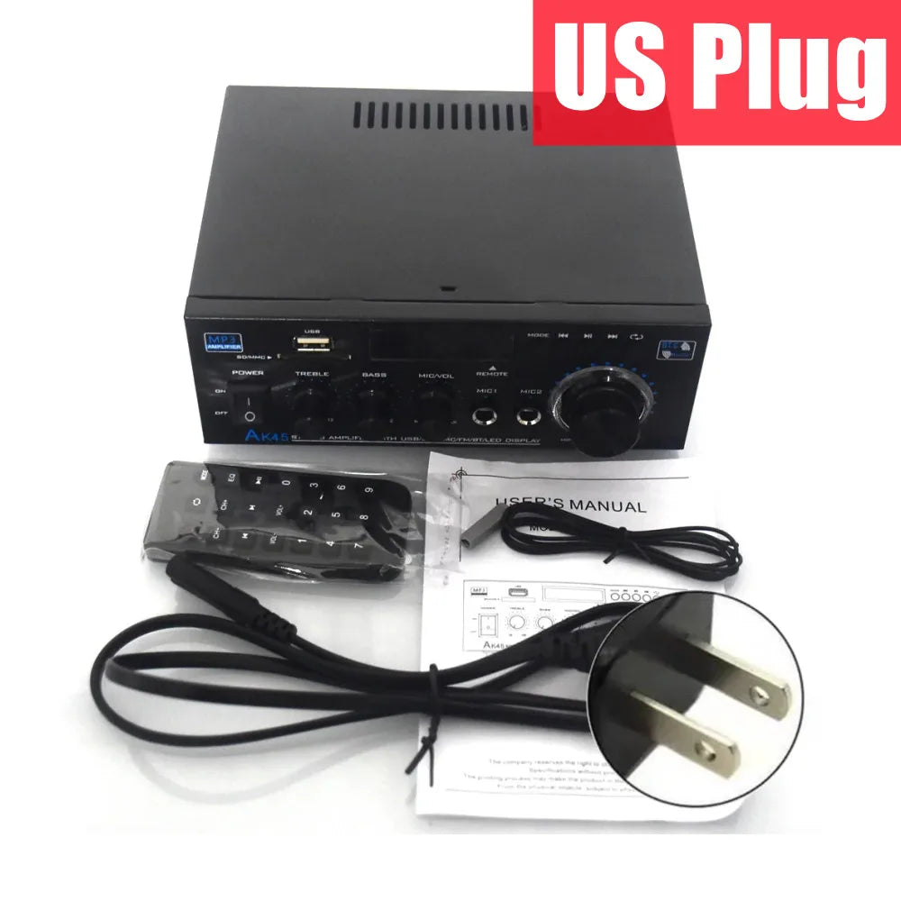 Woopker AK Series Digital Amplifier, Bluetooth, 2-Channel HiFi, FM/USB