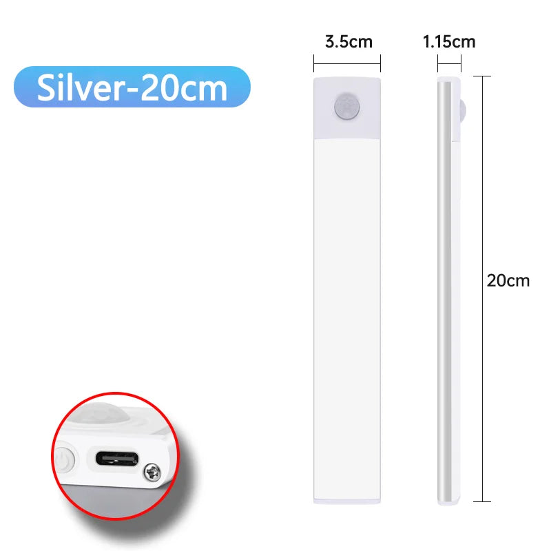 Motion Sensor LED Night Light, USB Rechargeable, Wireless Cabinet Lamp