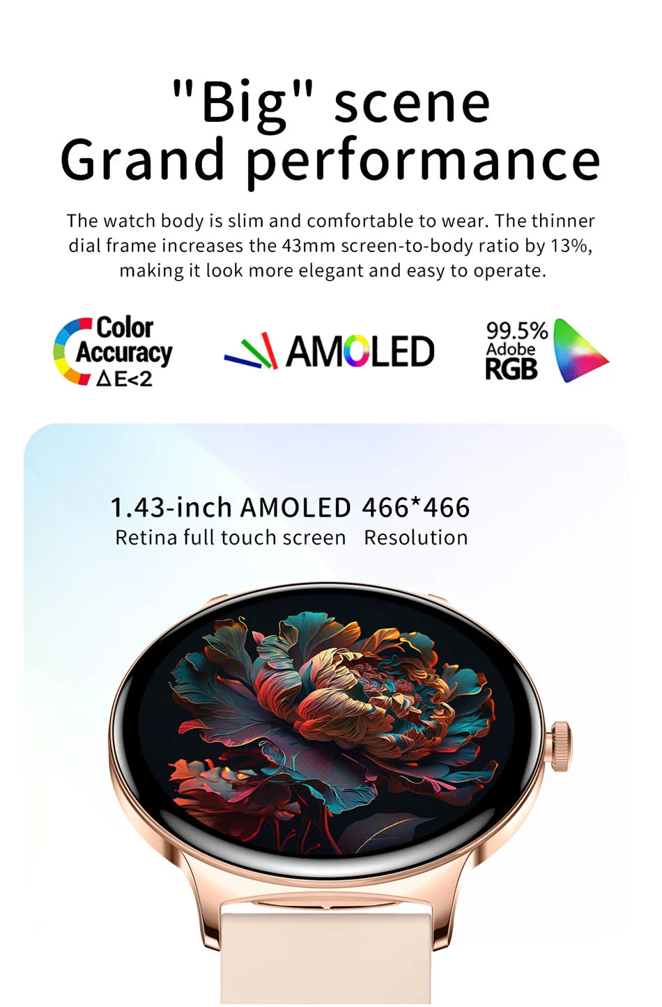 Huawei Ultra Slim AMOLED Smartwatch for Women, Always-On Display, BT Calling