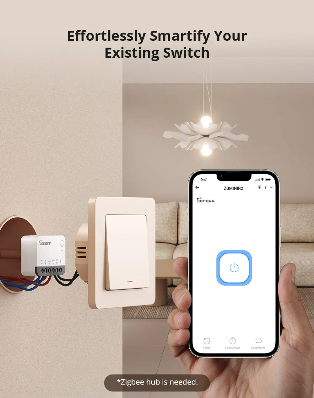 SONOFF ZBMINIR2 Zigbee Smart Switch, Remote Control via eWeLink