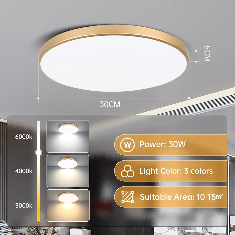 Smart LED Ceiling Light, Dimmable, 3 Colors, with Remote