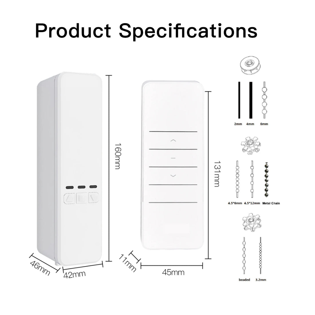 MOES Tuya WiFi Smart Roller Blind Motor, Electric Chain Drive, RF Remote