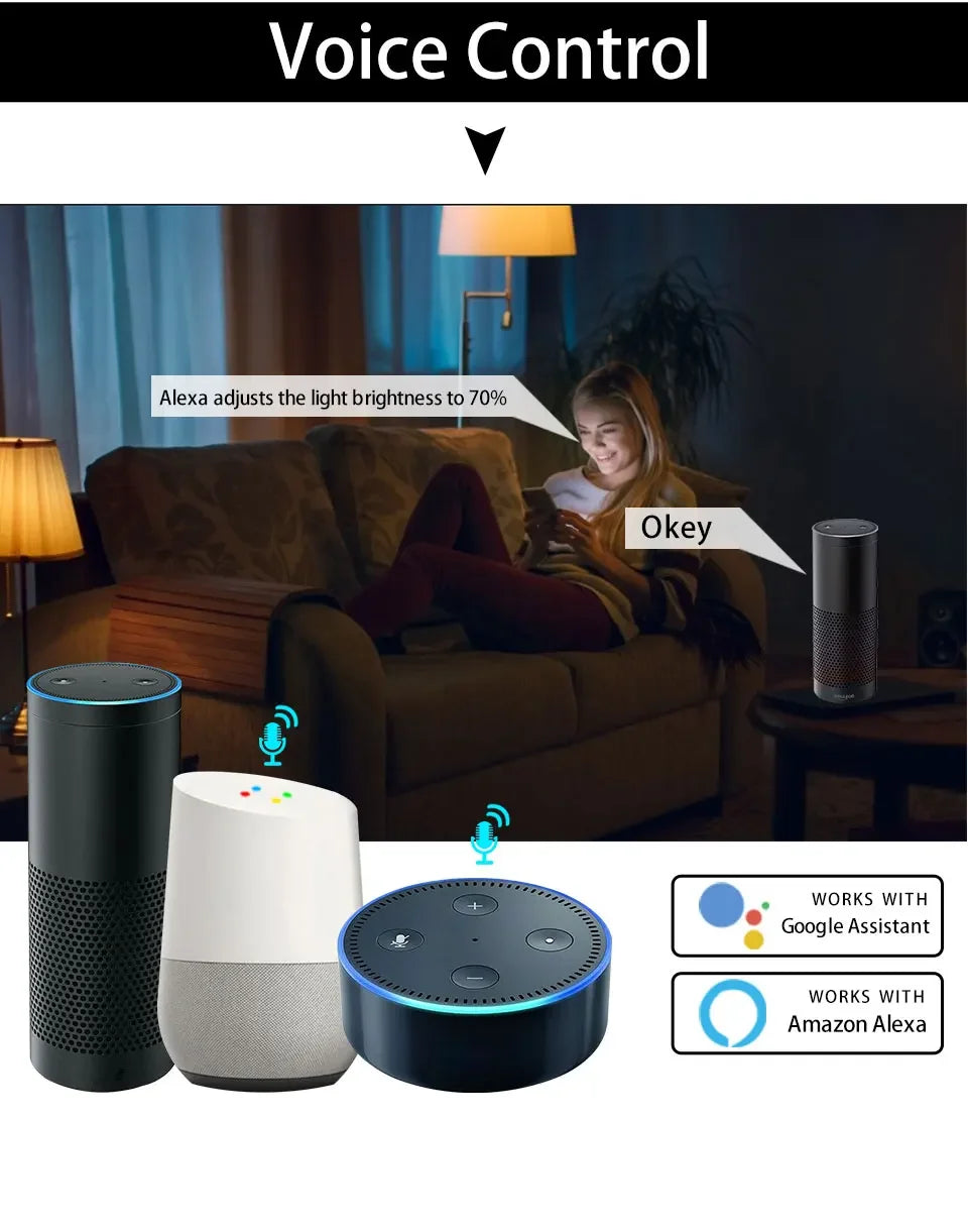 Tuya Smart WiFi LED Bulb, E27, 10W/15W/20W, RGB, APP & Voice Control