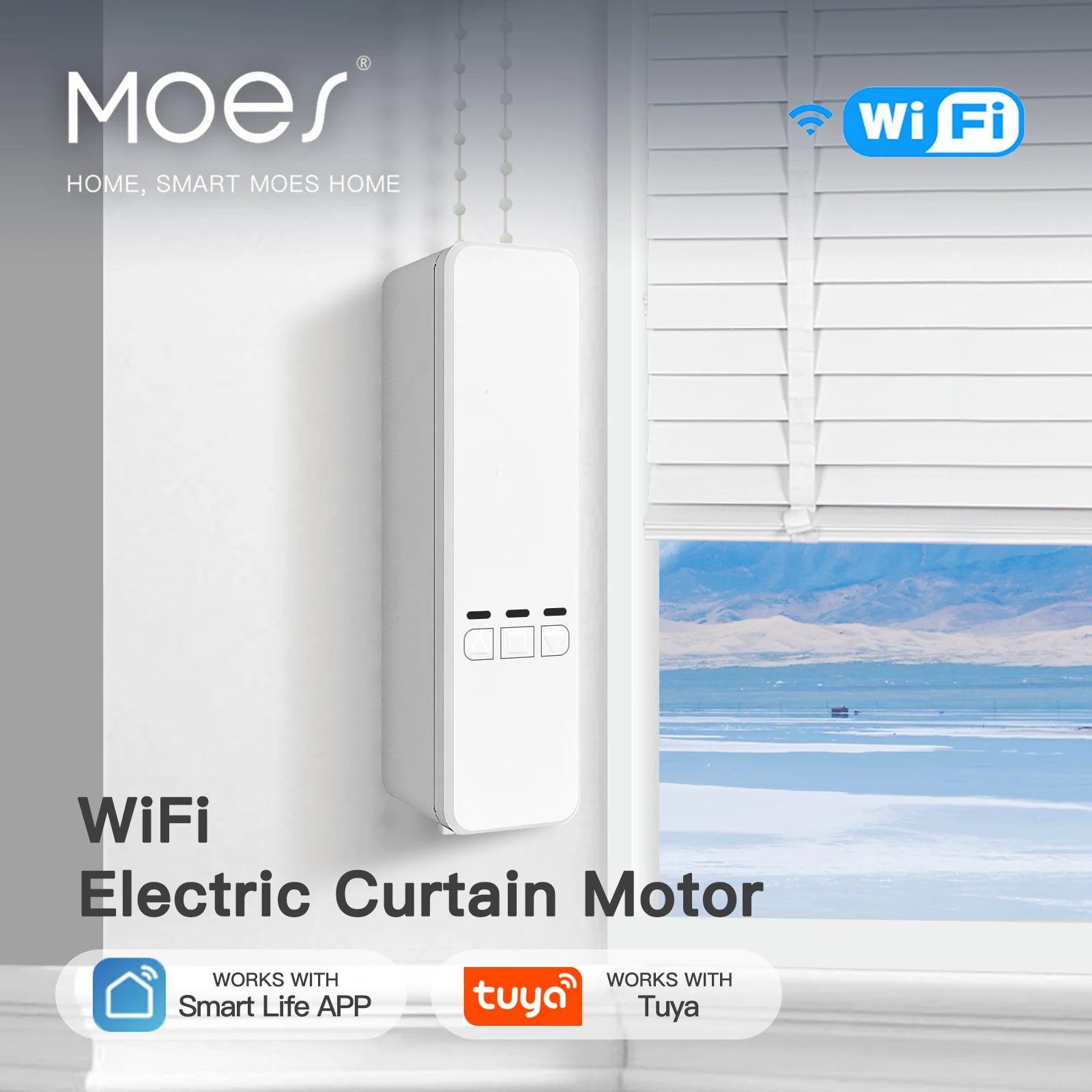MOES Tuya WiFi Smart Roller Blind Motor, Electric Chain Drive, RF Remote