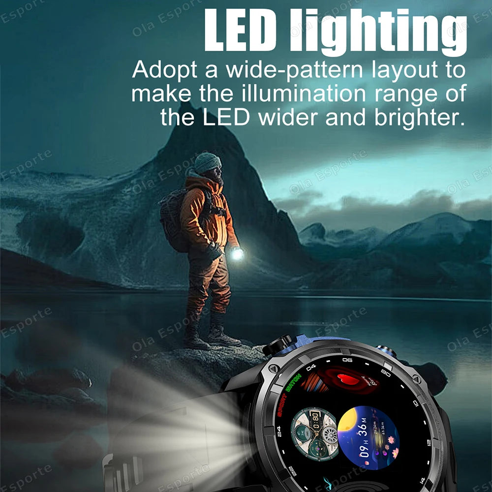 GPS Smartwatch for Men, 1.43" AMOLED, 3ATM Waterproof, 4GB Offline Map