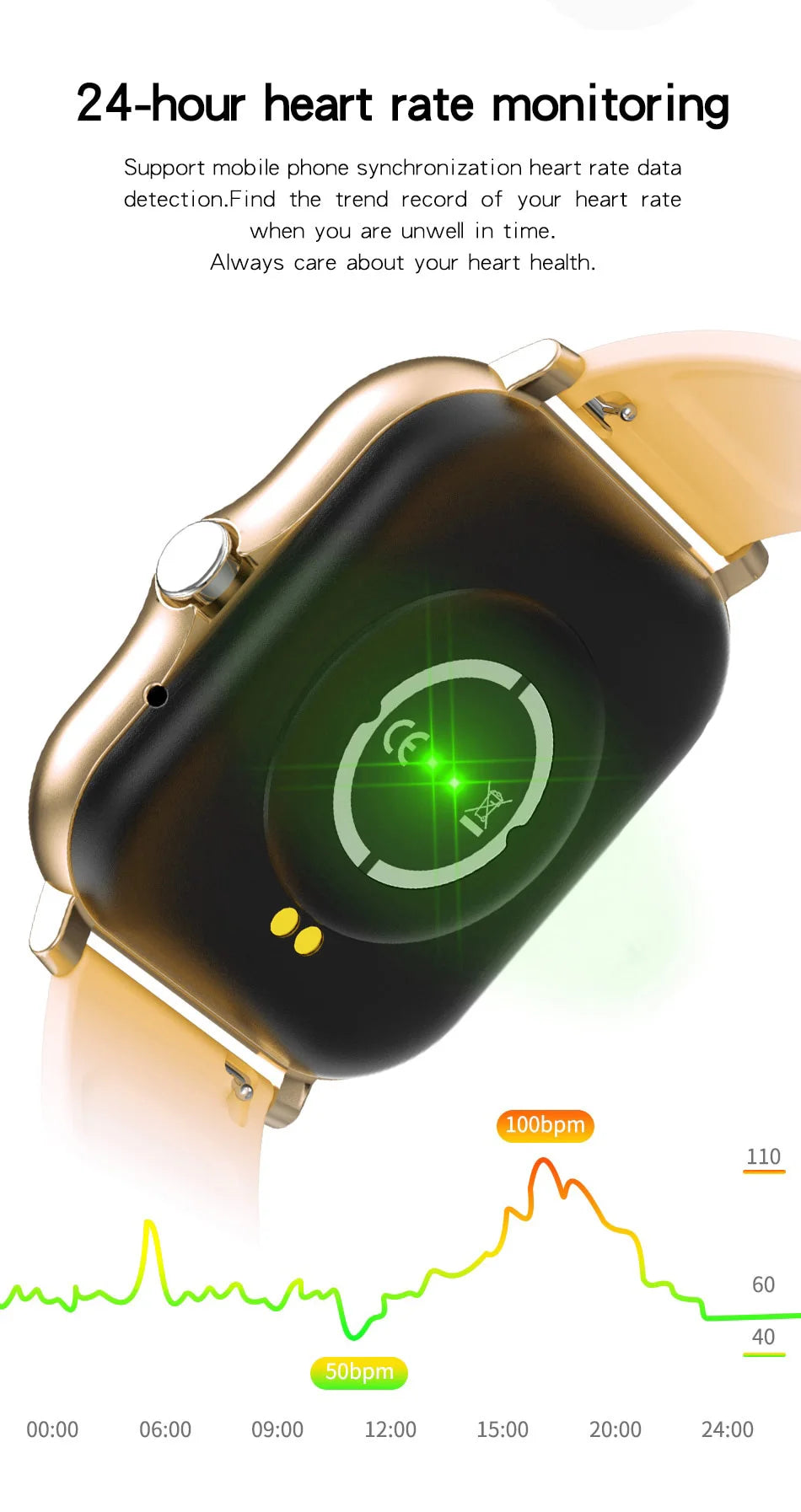 2024 Smartwatch with Bluetooth Call, Health Monitor, 1.44" Color Screen