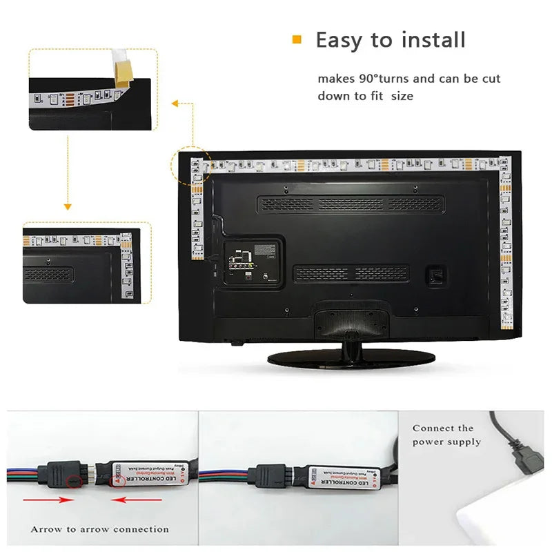 Bluetooth RGB LED Strip Lights, SMD 5050, APP & Remote Control