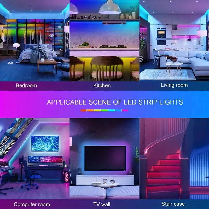 Bluetooth RGB LED Strip Lights, SMD 5050, APP & Remote Control