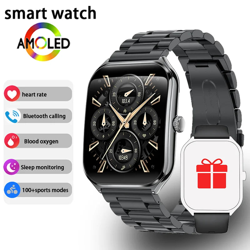 Ultra-Thin Smartwatch, 1.96" AMOLED, 360×360 HD, Always-On Display
