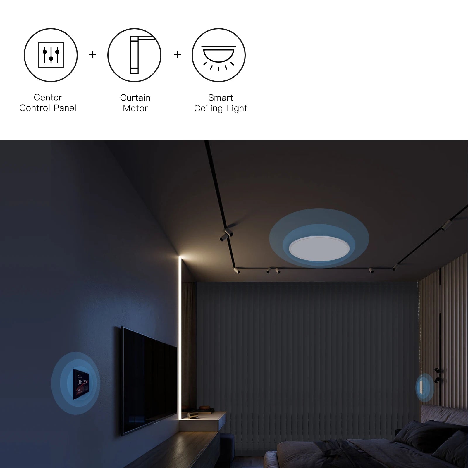 MOES Tuya WiFi Smart Roller Blind Motor, Electric Chain Drive, RF Remote
