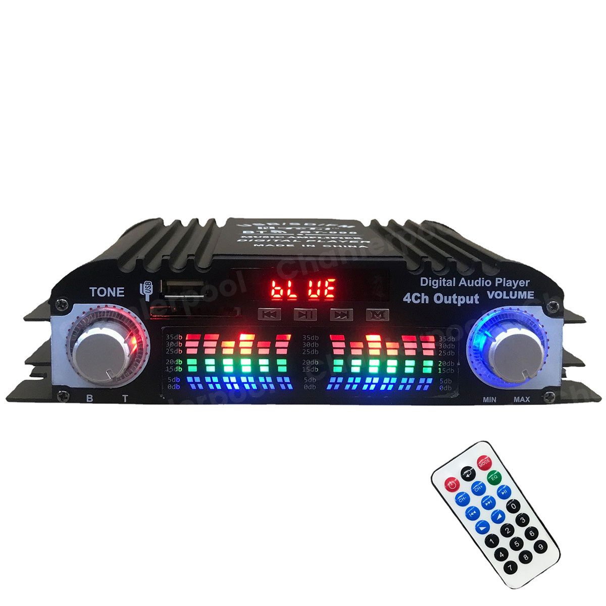 1600W 4-Channel HiFi Digital Audio Amplifier with Bluetooth & FM Radio