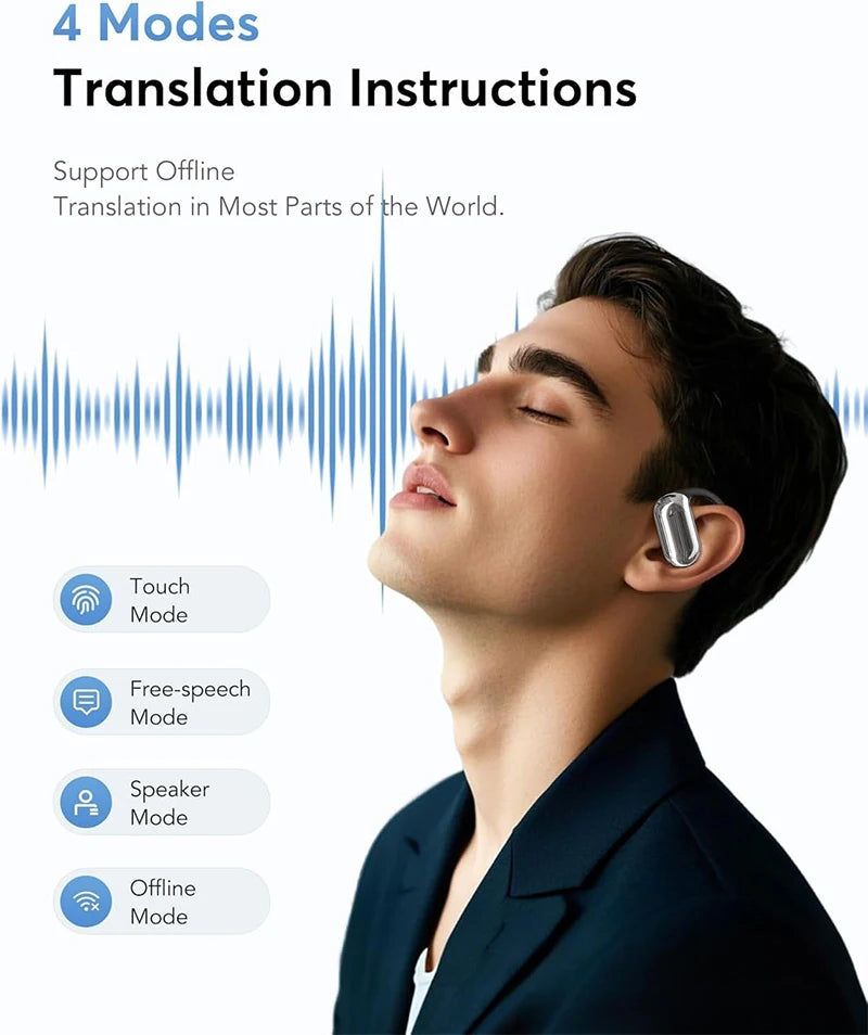 UYUXIO AI Translator Earbuds, Real-Time 144 Languages, 3-in-1 OWS Headphones