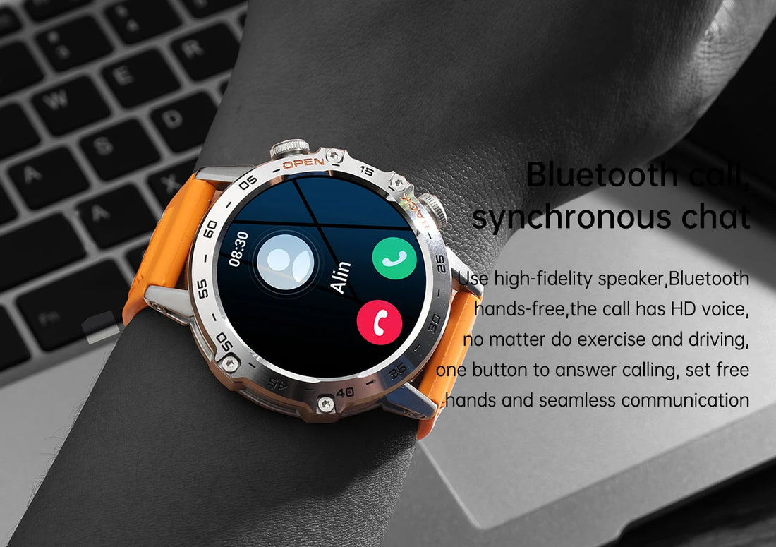 Abelanja Steel Smartwatch, Bluetooth Calling, Fitness Tracker, IP67