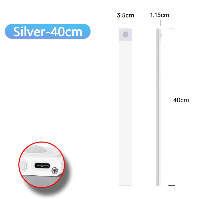 Motion Sensor LED Night Light, USB Rechargeable, Wireless Cabinet Lamp