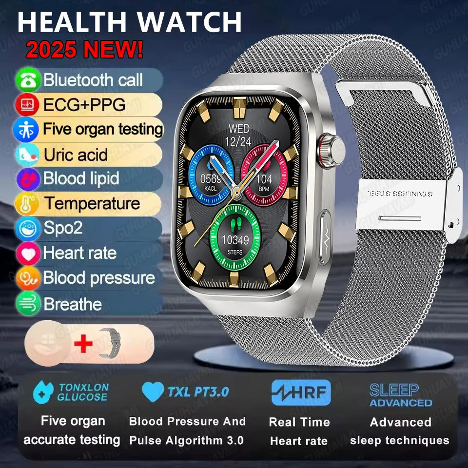 2025 Micro Health Smartwatch for Men, Body & Organ Monitor, Bluetooth Call