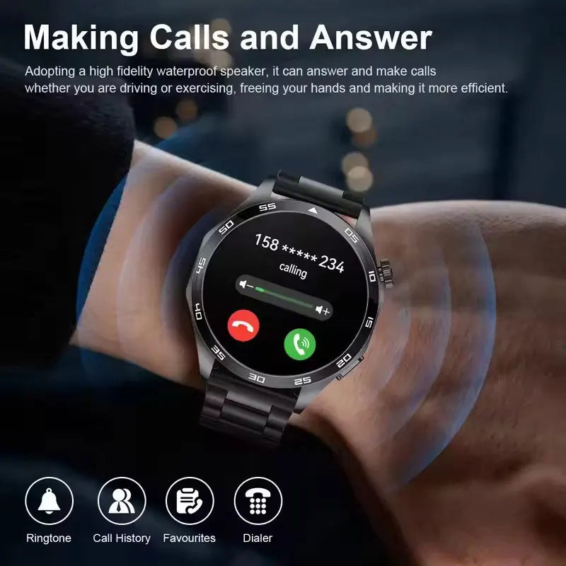 2025 Men’s Smartwatch, AMOLED 360×360, GPS, NFC, Bluetooth Calls