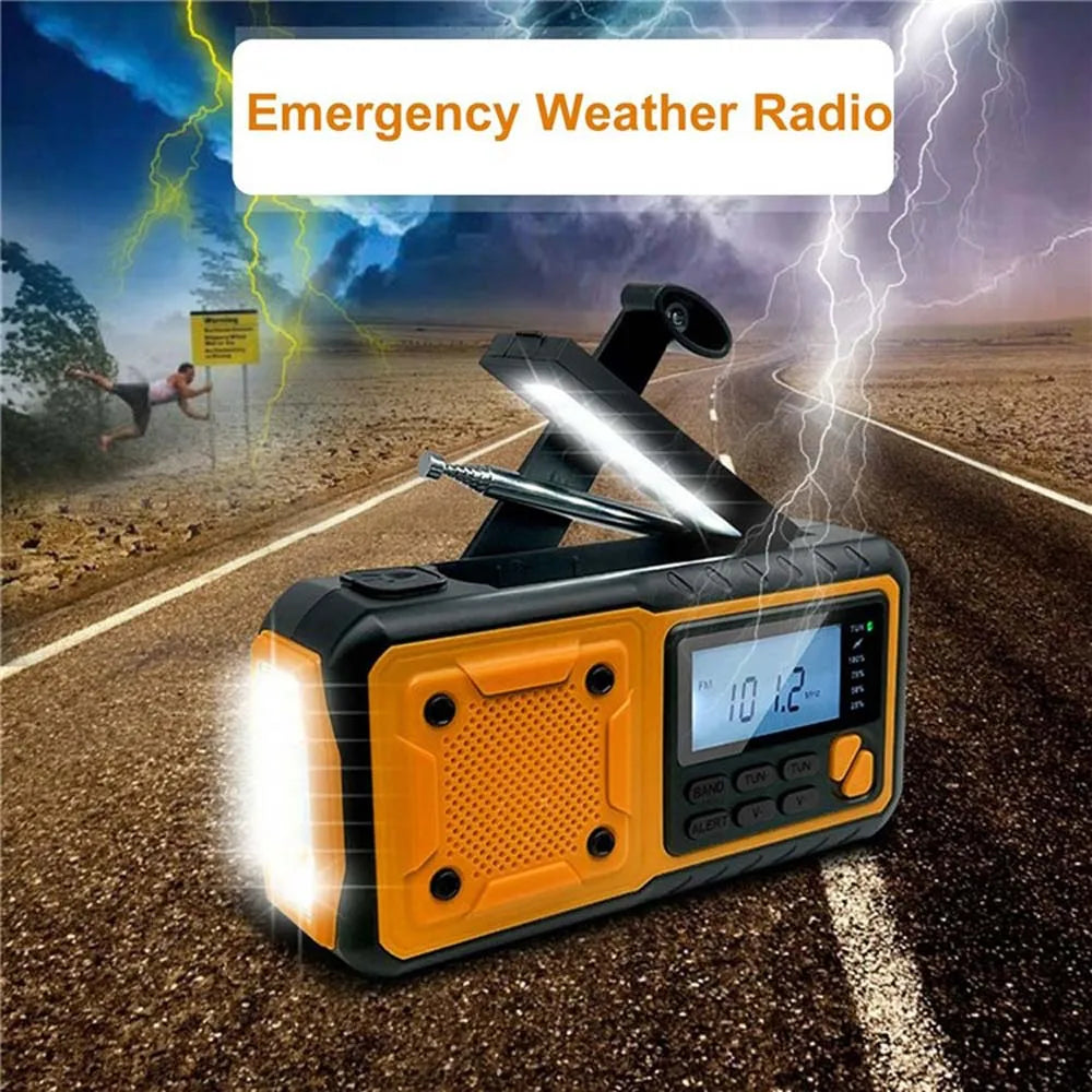LOTOTG Portable Solar Emergency Radio, Hand Crank, AM/FM, Power Bank